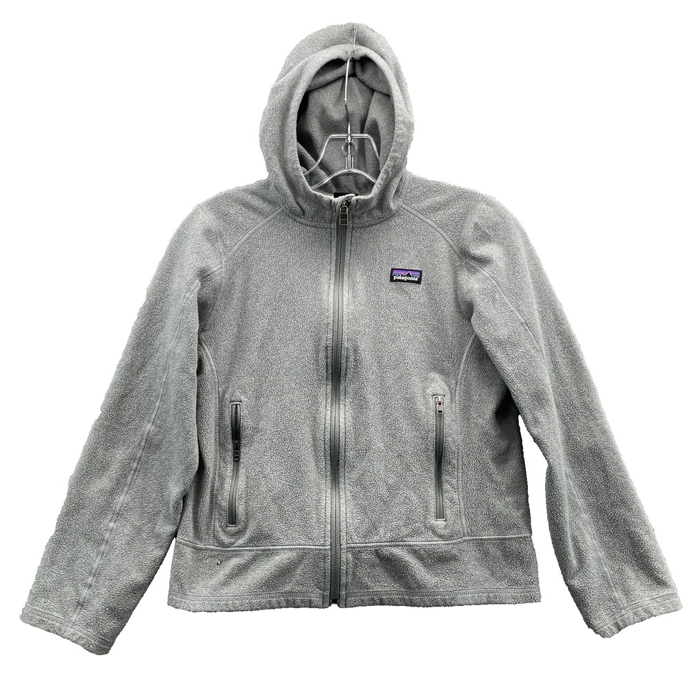 Patagonia Fleece Jacket Youth Girls XL 14-16 Gray Outdoor Hike Camp Sportswear